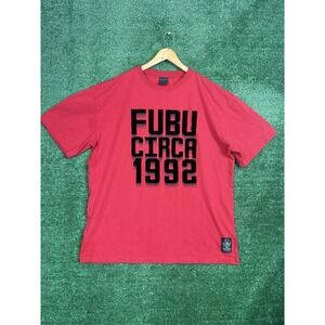 FUBU Sports Vintage 90s T-Shirt Hip Hop Short Sleeve Red Men's L